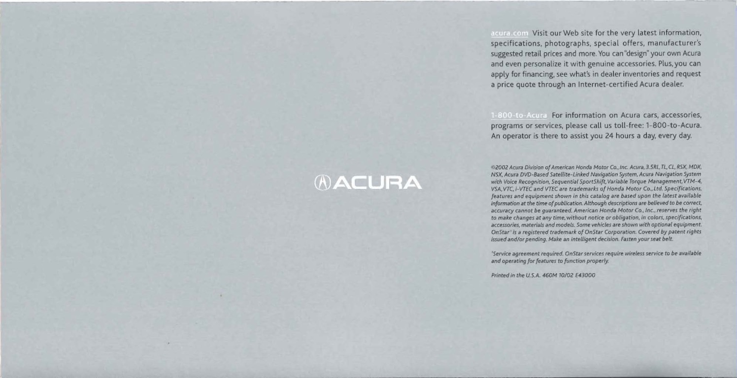 2003 Acura Brochure Page 9